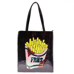 JUST IN! FRIES 🍟 B4 GUYS SEQUINED LARGE TOTE BAG